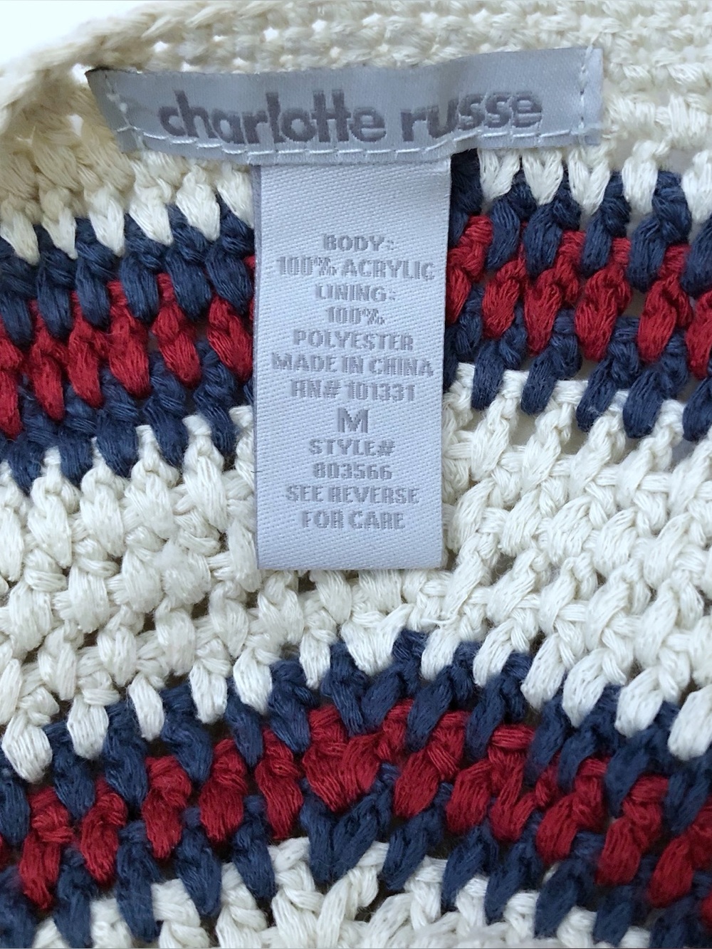 Charlotte Russe Striped Halter Knit Crop Top Size Medium - Picture 5 of 5